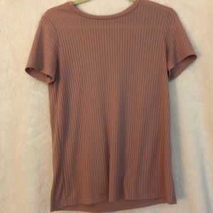 Pink/Mauve Ribbed T-Shirt - M